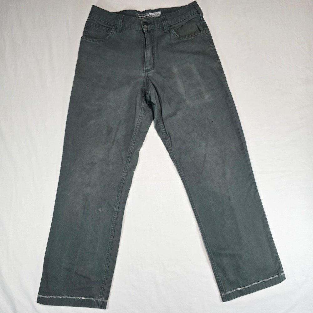 Carhartt 102517 ELM Relaxed Fit Rugged Flex Canvas Work Pants Mens 30x34 Green